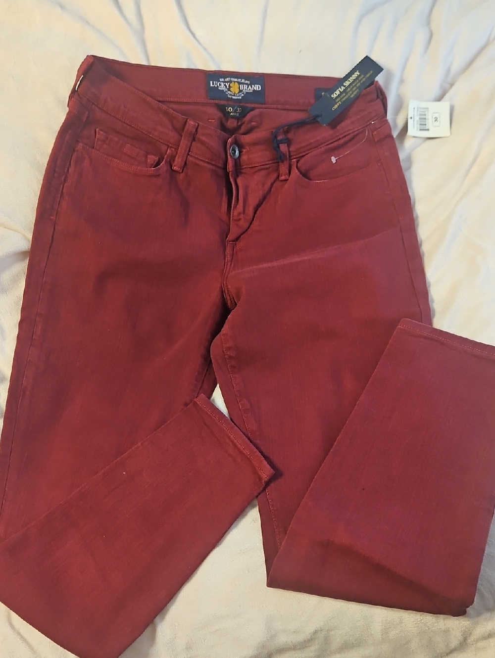 Lucky Brand Women's Deep Red Straight Leg Jeans